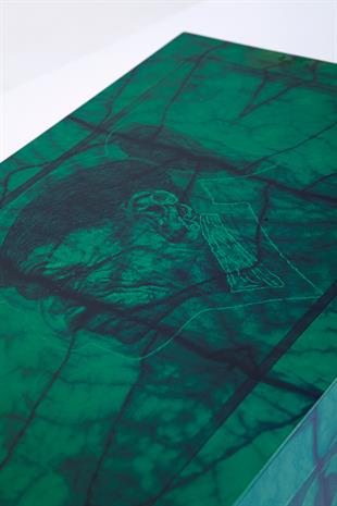 Cohiba Yeşil Desenli Sedir Humidor Puro Kutusu