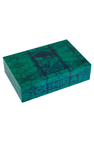 Cohiba Yeşil Desenli Sedir Humidor Puro Kutusu