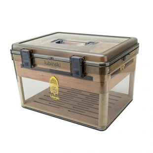 Lubinski Plexi -Sedir Şeffaf Puro Kutusu Humidor 100s