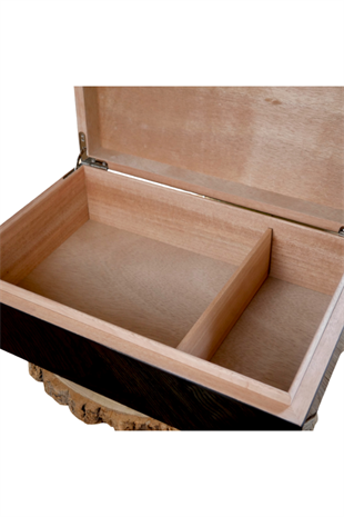 PremiumQuality Siyah Harita Desenli Sedir Humidor Puro Kutusu