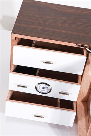 Mendoza 3 Çekmeceli Sedir Humidor Puro Kutusu