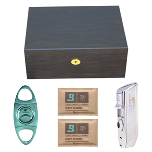 PremiumQuality Büyük Humidor Puro Seti (2 Adet Boveda 72 60 Gram Hediyeli)
