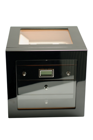 PremiumQuality Recoleta Siyah Sedir Humidor Puro Kutusu