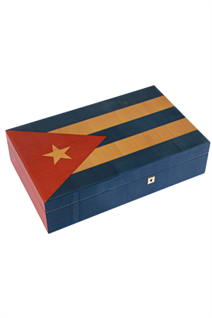 PremiumQuality Cuban Flag Sedir Humidor Puro Kutusu