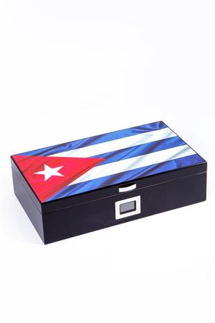 PremiumQuality Cuban Flag Sedir Humidor Puro Kutusu