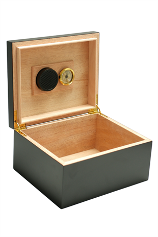 PremiumQuality Polermo Siyah Sedir Humidor Puro Kutusu