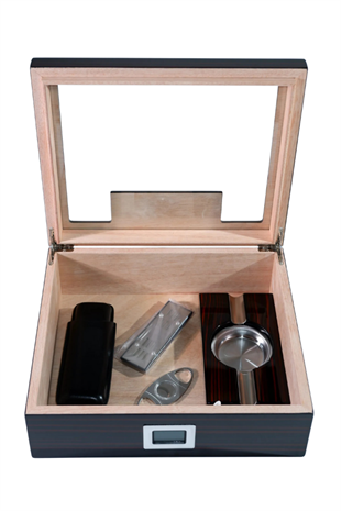 PremiumQuality Laureles Kahverengi Sedir Humidor Puro Seti