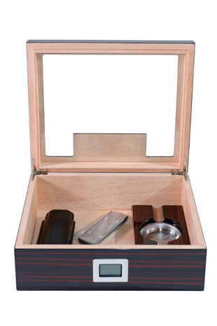 PremiumQuality Laureles Kahverengi Sedir Humidor Puro Seti