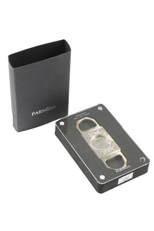 Parmida Gümüş İşlemeli Metal Puro Makası Kesici
