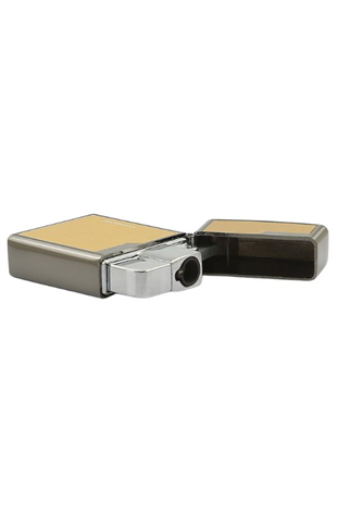 Parmida Sarı-Gümüş Tek Torch Pürmüz Metal Puro Çakmağı