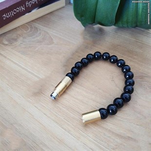 Les Fines Lames Punch Bileklik Brass Oniks - L