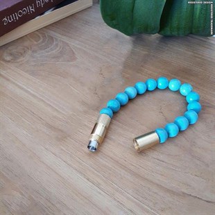 Les Fines Lames Punch Bileklik Brass Turkuaz - S