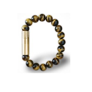 Les Fines Lames Punch Bileklik Brass Tiger Eye - M
