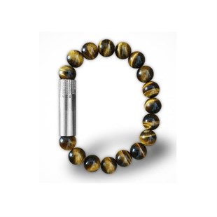 Les Fines Lames Punch Bileklik Steel Tiger Eye - M