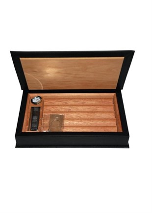 Cohiba 5li Siyah Deri Puro Taşıma Çantası