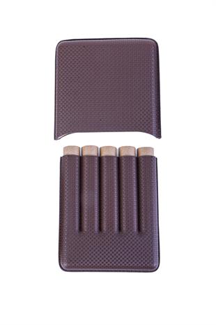 Cohiba Kahverengi Beşli Deri Puro Kılıfı