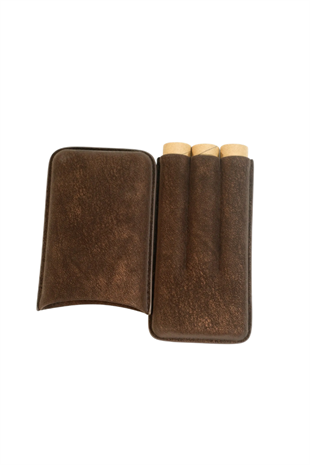 Cohiba Kahverengi Kadife Üçlü Puro Kılıfı