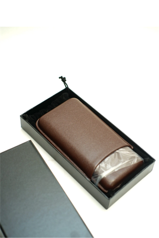 Cohiba Kahverengi Üçlü Deri Puro Kılıfı
