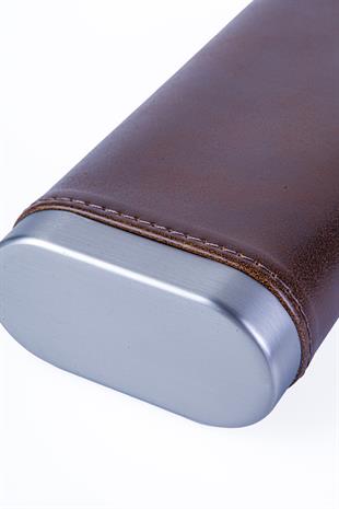 Cohiba Koyu Kahverengi - Gümüş Üçlü Deri Puro Kılıfı