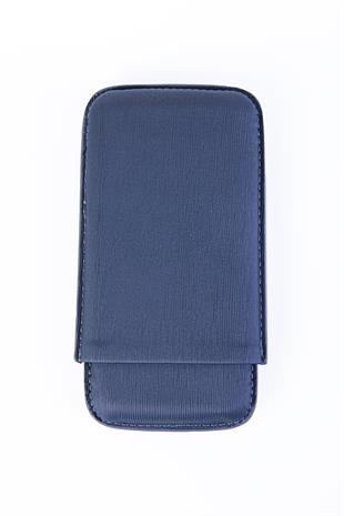 Cohiba Lacivert Deri Üçlü Puro Kılıfı