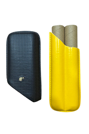 Cohiba Sarı-Siyah İkili Deri Puro Kılıfı