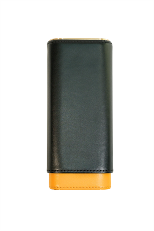 Cohiba Sarı Siyah Üçlü Deri Puro Kılıfı