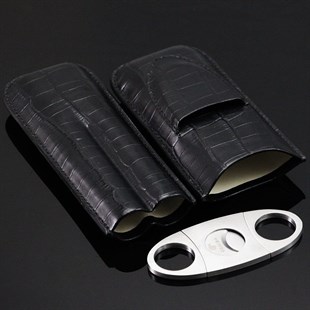 Cohiba Siyah 2li Kesicili Puro Kılıfı