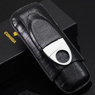 Cohiba Siyah 2li Kesicili Puro Kılıfı