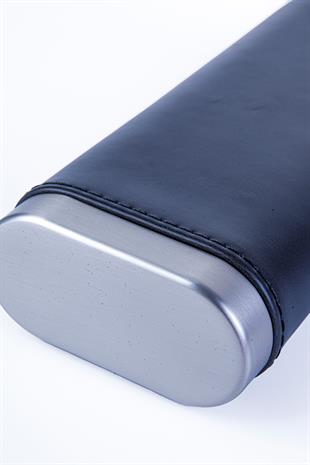 Cohiba Siyah-Gümüş Üçlü Deri Puro Kılıfı