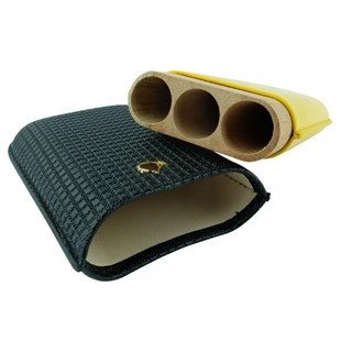 Cohiba Siyah-Sarı Puro Kılıfı Üçlü