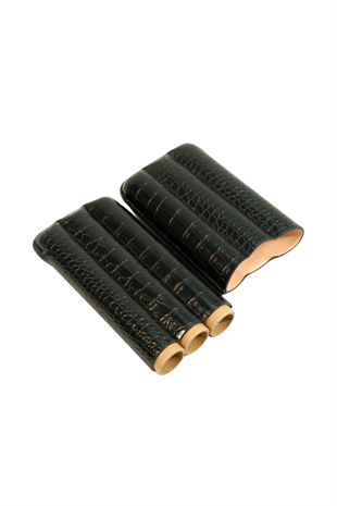 Cohiba Siyah Üçlü Deri Puro Kılıfı