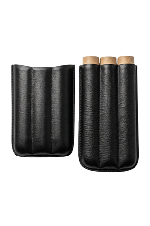 Cohiba Siyah Üçlü Deri Puro Kılıfı
