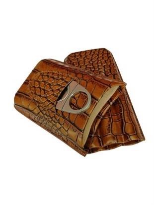 Cohiba Timsah Desenli Kılıf Kesicili