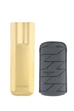 S.T. Dupont Coated Canvas Monogram Siyah İkili Deri Puro Kılıfı 183479