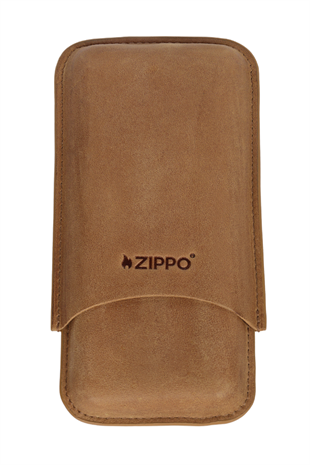 Zippo Açık Kahverengi Üçlü Deri Puro Kılıfı