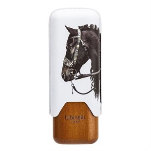 Lubinski Year Of Horse Deri İkili Sedirli Puro Kılıfı - Beyaz(62 Ring)