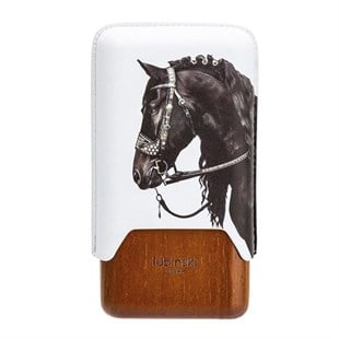 Lubinski Year Of Horse Deri Üçlü Sedirli Puro Kılıfı - Beyaz(62 Ring)