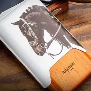 Lubinski Year Of Horse Deri Üçlü Sedirli Puro Kılıfı - Beyaz(62 Ring)