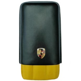 Porsche 3lü Siyah-Sarı Puro Kılıfı