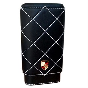 Porsche Üçlü Siyah İçi Sedir  Puro Kılıfı