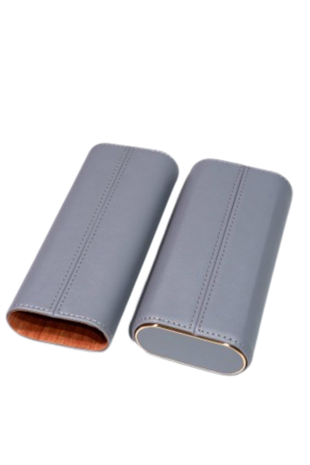 PQ Gri İkili Deri Puro Kılıfı