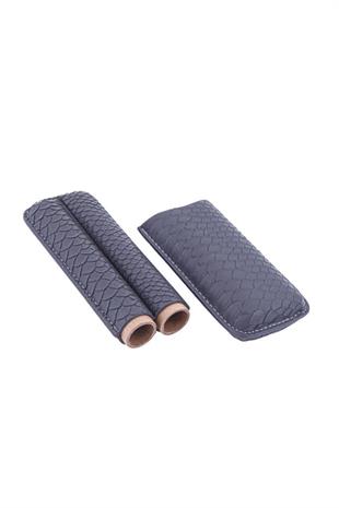 PQ Gri Timsah Desenli İkili Puro Kılıfı