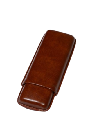 PQ Kahverengi İkili Deri Puro Kılıfı
