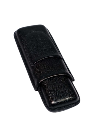 PQ Siyah İkili Deri Puro Kılıfı