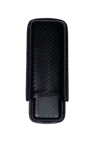 PQ Siyah Karbon Desenli İkili Deri Puro Kılıfı