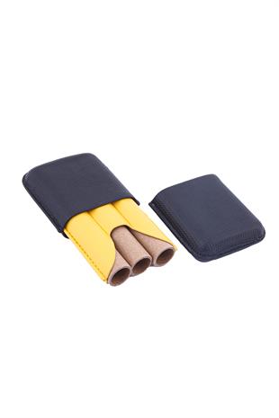 PQ Siyah Üçlü Deri Puro Kılıfı