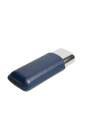 PremiumQuality Lacivert İkili Deri Puro Kılıfı