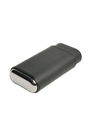 PremiumQuality Siyah Dahili Kesicili İkili Deri Puro Kılıfı