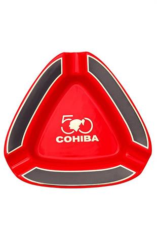Cohiba 50. Yıl Kırmızı-Siyah Üçlü Porselen Puro Küllüğü