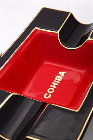 Cohiba Kırmızı-Siyah İkili Porselen Puro Küllüğü
